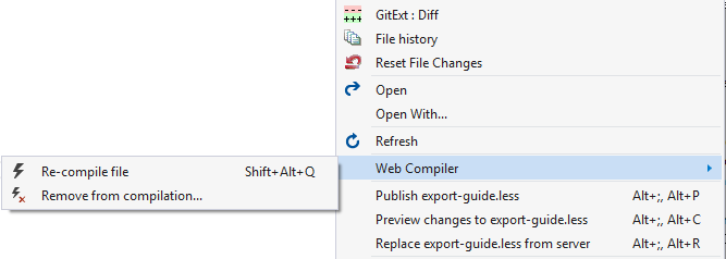 Compile LESS style sheet into CSS file in Visual Studio 2015